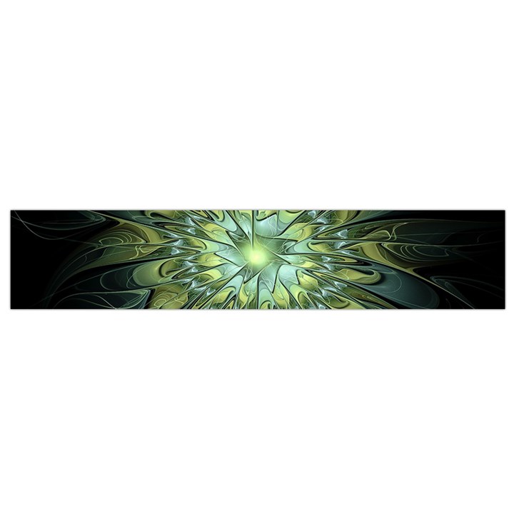 Fractal Green Gold Glowing Small Flano Scarf