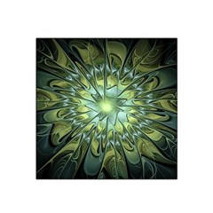 Fractal Green Gold Glowing Satin Bandana Scarf