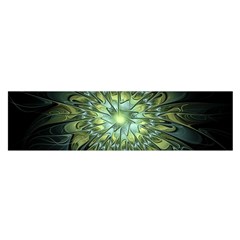 Fractal Green Gold Glowing Satin Scarf (Oblong)