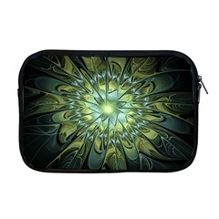 Fractal Green Gold Glowing Apple MacBook Pro 17  Zipper Case