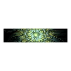 Fractal Green Gold Glowing Velvet Scrunchie