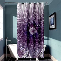 Purple Lavender Wisps White Shower Curtain 36  X 72  (stall)  by Pakrebo