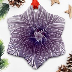 Purple Lavender Wisps White Snowflake Ornament (two Sides) by Pakrebo