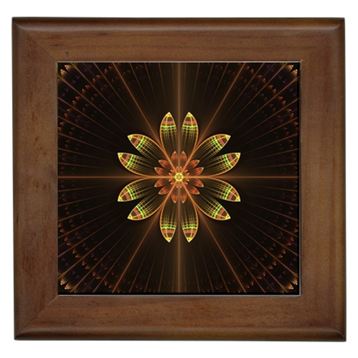 Fractal Floral Mandala Abstract Framed Tiles