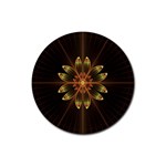 Fractal Floral Mandala Abstract Rubber Round Coaster (4 pack)  Front