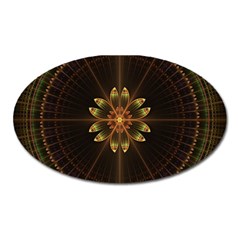 Fractal Floral Mandala Abstract Oval Magnet by Pakrebo