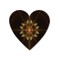 Fractal Floral Mandala Abstract Heart Magnet by Pakrebo