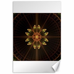 Fractal Floral Mandala Abstract Canvas 24  X 36  by Pakrebo