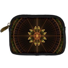 Fractal Floral Mandala Abstract Digital Camera Leather Case