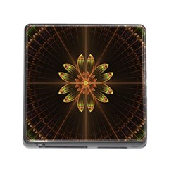 Fractal Floral Mandala Abstract Memory Card Reader (square 5 Slot) by Pakrebo