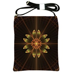 Fractal Floral Mandala Abstract Shoulder Sling Bag by Pakrebo