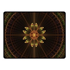 Fractal Floral Mandala Abstract Double Sided Fleece Blanket (small)  by Pakrebo