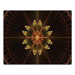 Fractal Floral Mandala Abstract Double Sided Flano Blanket (large)  by Pakrebo