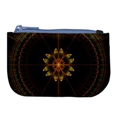 Fractal Floral Mandala Abstract Large Coin Purse