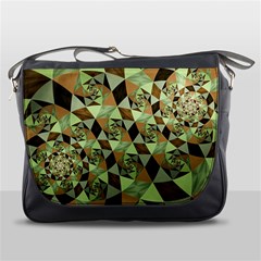 Fractal Mosaic Abstract Fractal Art Messenger Bag by Pakrebo