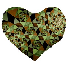 Fractal Mosaic Abstract Fractal Art Large 19  Premium Flano Heart Shape Cushions by Pakrebo