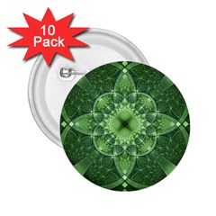 Fractal Green St Patrick S Day 2 25  Buttons (10 Pack)  by Pakrebo