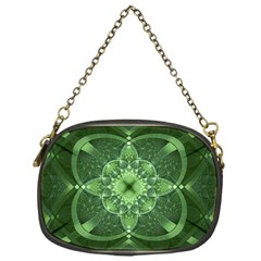 Fractal Green St Patrick S Day Chain Purse (one Side) by Pakrebo