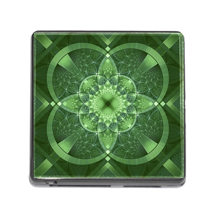 Fractal Green St Patrick S Day Memory Card Reader (Square 5 Slot)