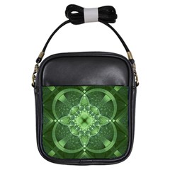 Fractal Green St Patrick S Day Girls Sling Bag by Pakrebo