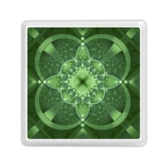 Fractal Green St Patrick S Day Memory Card Reader (square)