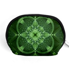 Fractal Green St Patrick S Day Accessory Pouch (medium) by Pakrebo