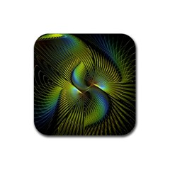 Fractal Abstract Design Fractal Art Rubber Square Coaster (4 Pack)  by Pakrebo