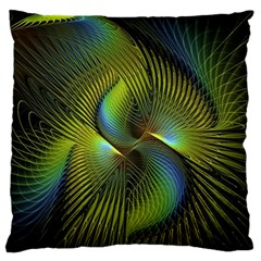 Fractal Abstract Design Fractal Art Large Flano Cushion Case (one Side) by Pakrebo