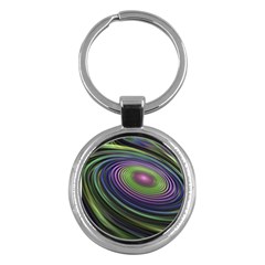 Fractal Pastel Fantasy Colorful Key Chain (round) by Pakrebo