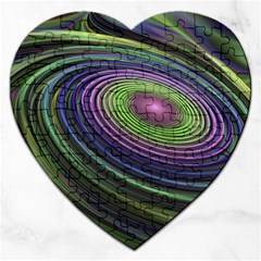 Fractal Pastel Fantasy Colorful Jigsaw Puzzle (heart) by Pakrebo