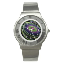 Fractal Pastel Fantasy Colorful Stainless Steel Watch by Pakrebo