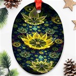 Fractal Undersea Flowers Abstract Ornament (Oval) Front