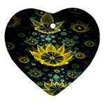 Fractal Undersea Flowers Abstract Ornament (Heart) Front