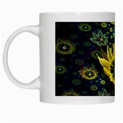 Fractal Undersea Flowers Abstract White Mugs by Pakrebo