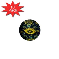 Fractal Undersea Flowers Abstract 1  Mini Magnet (10 Pack)  by Pakrebo