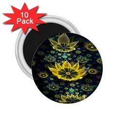 Fractal Undersea Flowers Abstract 2 25  Magnets (10 Pack)  by Pakrebo