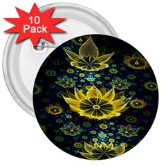 Fractal Undersea Flowers Abstract 3  Buttons (10 Pack)  by Pakrebo