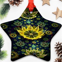 Fractal Undersea Flowers Abstract Star Ornament (two Sides) by Pakrebo