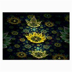 Fractal Undersea Flowers Abstract Large Glasses Cloth by Pakrebo