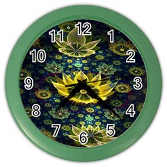 Fractal Undersea Flowers Abstract Color Wall Clock