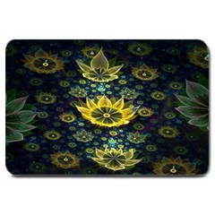 Fractal Undersea Flowers Abstract Large Doormat  by Pakrebo