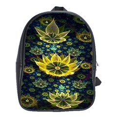 Fractal Undersea Flowers Abstract School Bag (large) by Pakrebo