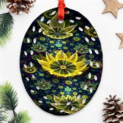 Fractal Undersea Flowers Abstract Ornament (oval Filigree) by Pakrebo