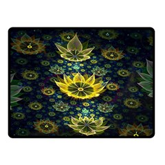 Fractal Undersea Flowers Abstract Double Sided Fleece Blanket (small)  by Pakrebo