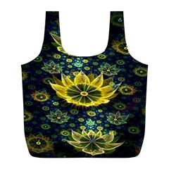 Fractal Undersea Flowers Abstract Full Print Recycle Bag (l) by Pakrebo