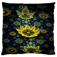 Fractal Undersea Flowers Abstract Large Flano Cushion Case (two Sides) by Pakrebo