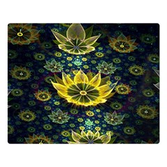 Fractal Undersea Flowers Abstract Double Sided Flano Blanket (large)  by Pakrebo