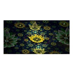 Fractal Undersea Flowers Abstract Satin Shawl by Pakrebo