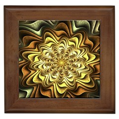 Fractal Flower Petals Gold Framed Tiles by Pakrebo