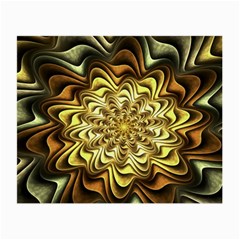 Fractal Flower Petals Gold Small Glasses Cloth by Pakrebo